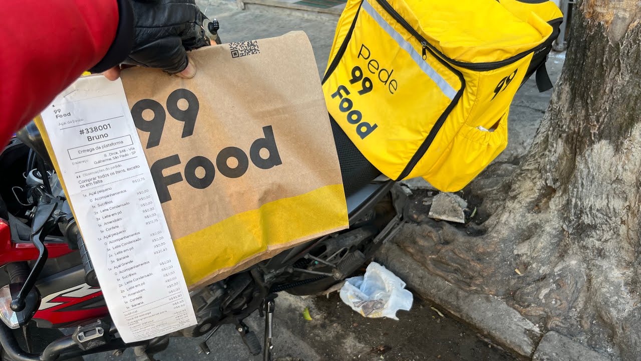 99 FOOD TOCOU A PRIMEIRA ENTREGA  @UMCARIOCAEMSAOPAULOmotovlog 