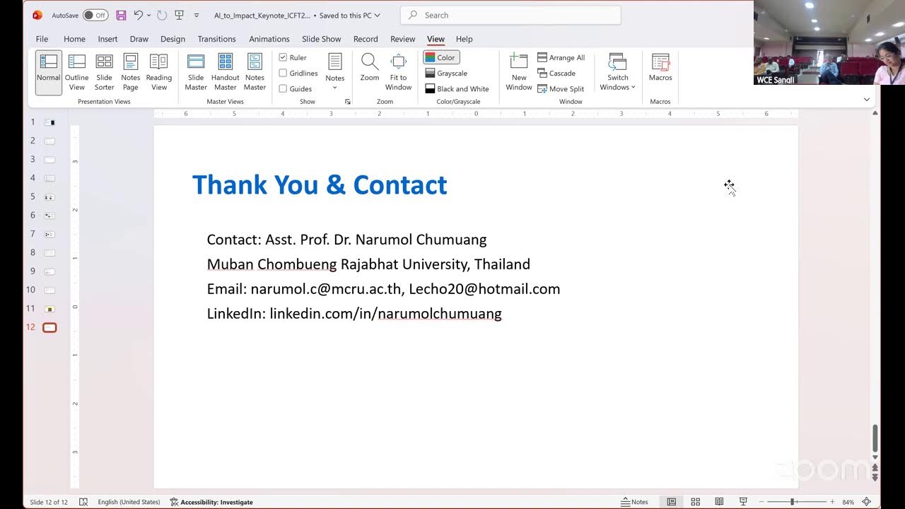 ICFT'25 Keynote session by Dr. Narumol Chumuang