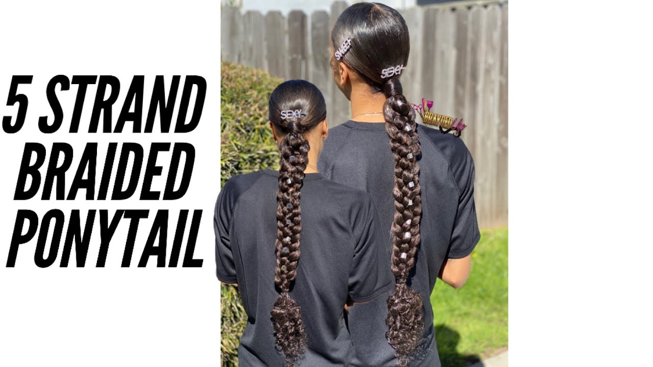 Sleek 5 Strand Braided Pony| My First Time Doing a 5 Strand Braid