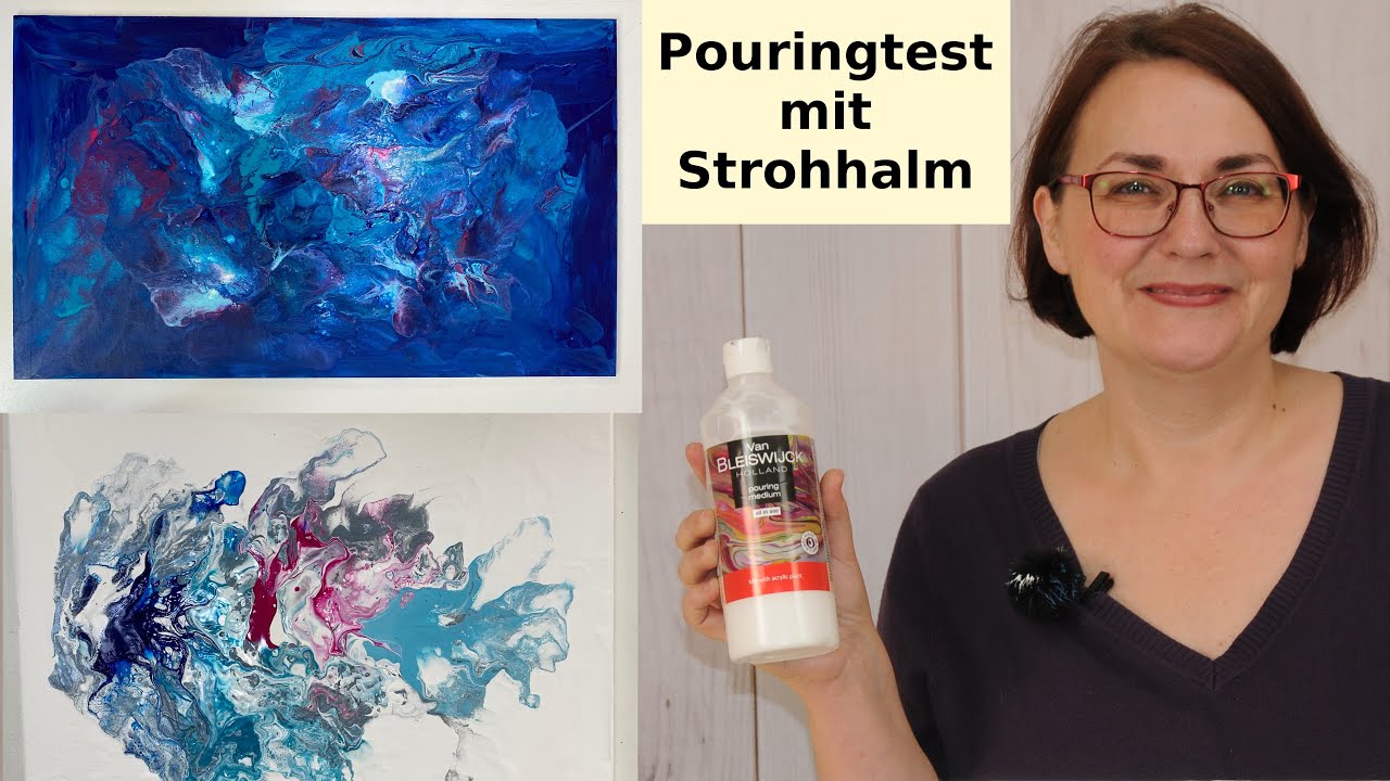 Acryl Pouring: Fluid Painting mit Strohalm - Pouringmittel von Action getestet