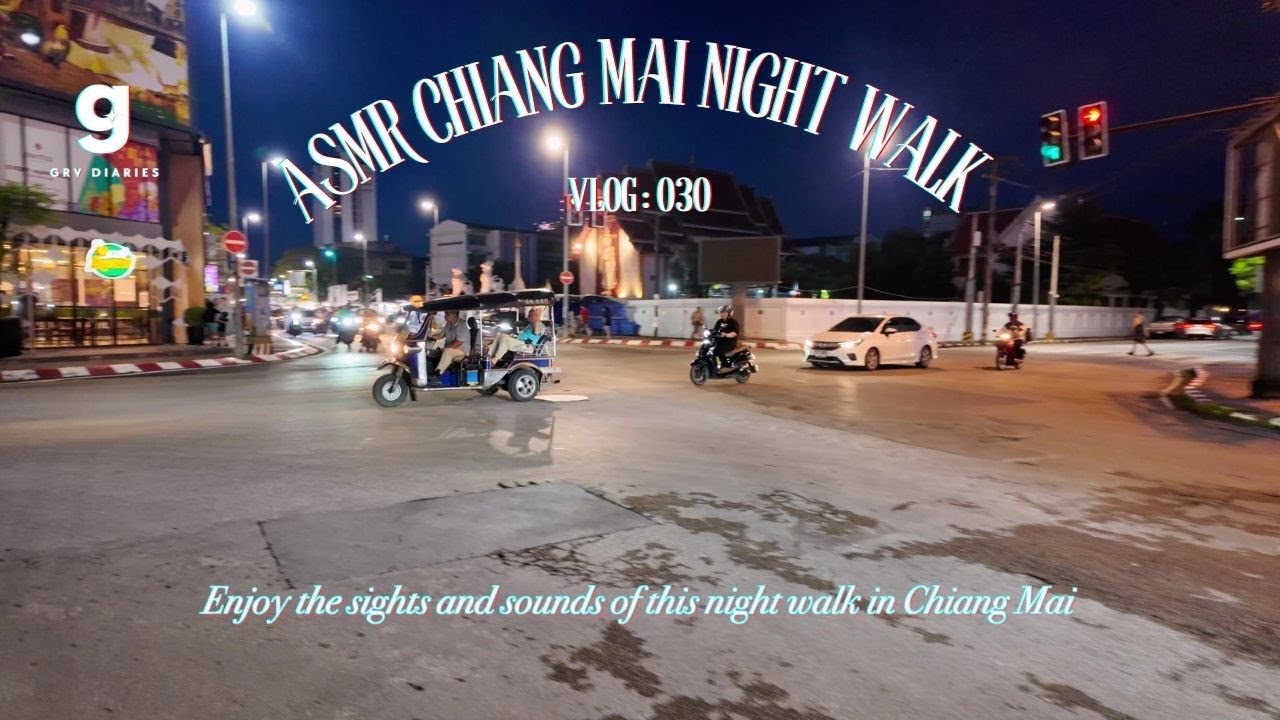 Chiang Mai Night Market Walk | ASMR Street Sounds