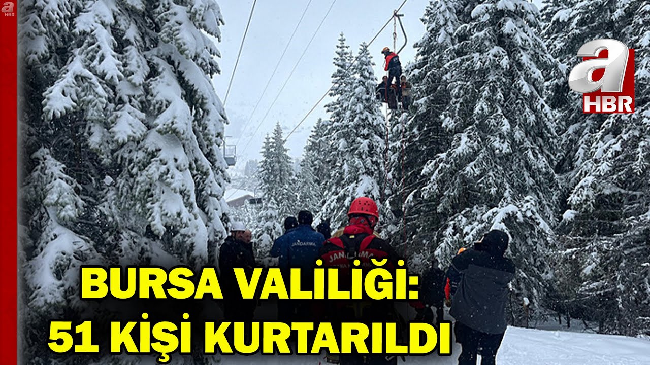 Bursa Valiliği’nden Uludağ’daki Telesiyej Arızasıyla İlgili Açıklama: 51 Kişi Kurtarıldı  | A Haber