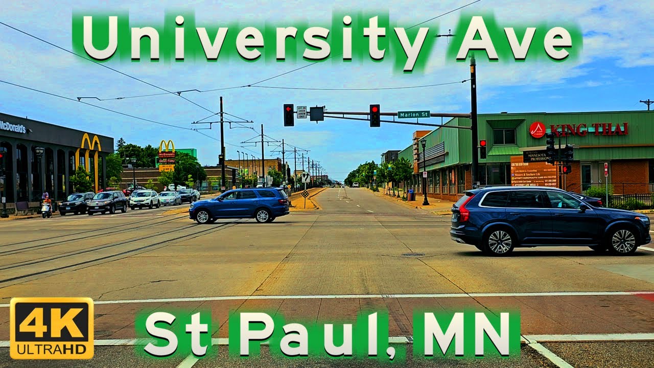 A Drive Through University Avenue in St Paul, Minnesota