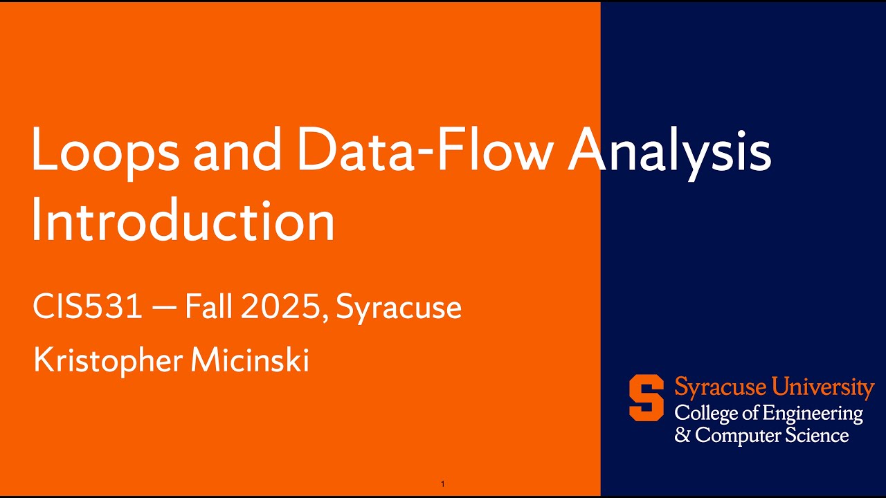 Loops and Data Flow Analysis