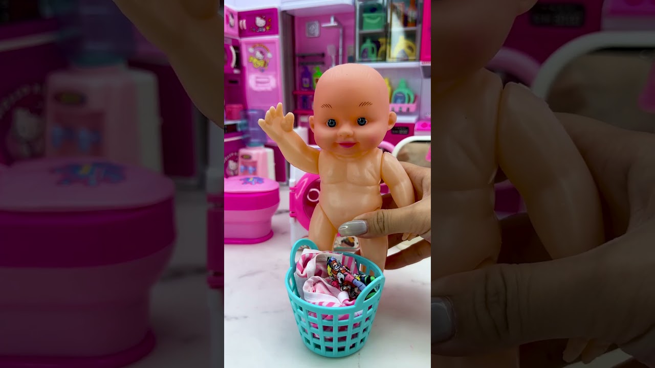 Doll Laundry Time | Relaxing Toy Unboxing & ASMR 