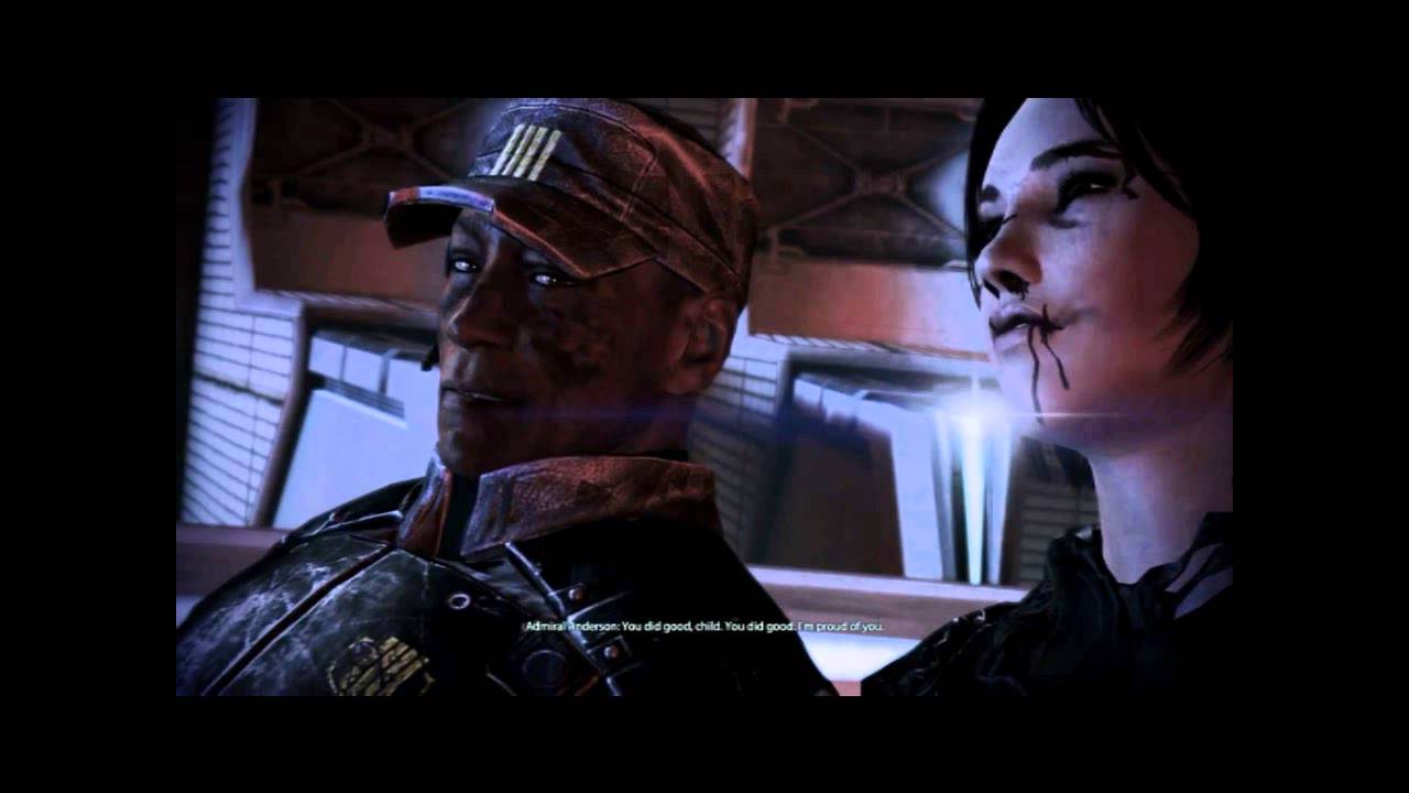 Mass Effect 3 - Anderson cut dialog with Female Shepard *Spoilers for ending*
