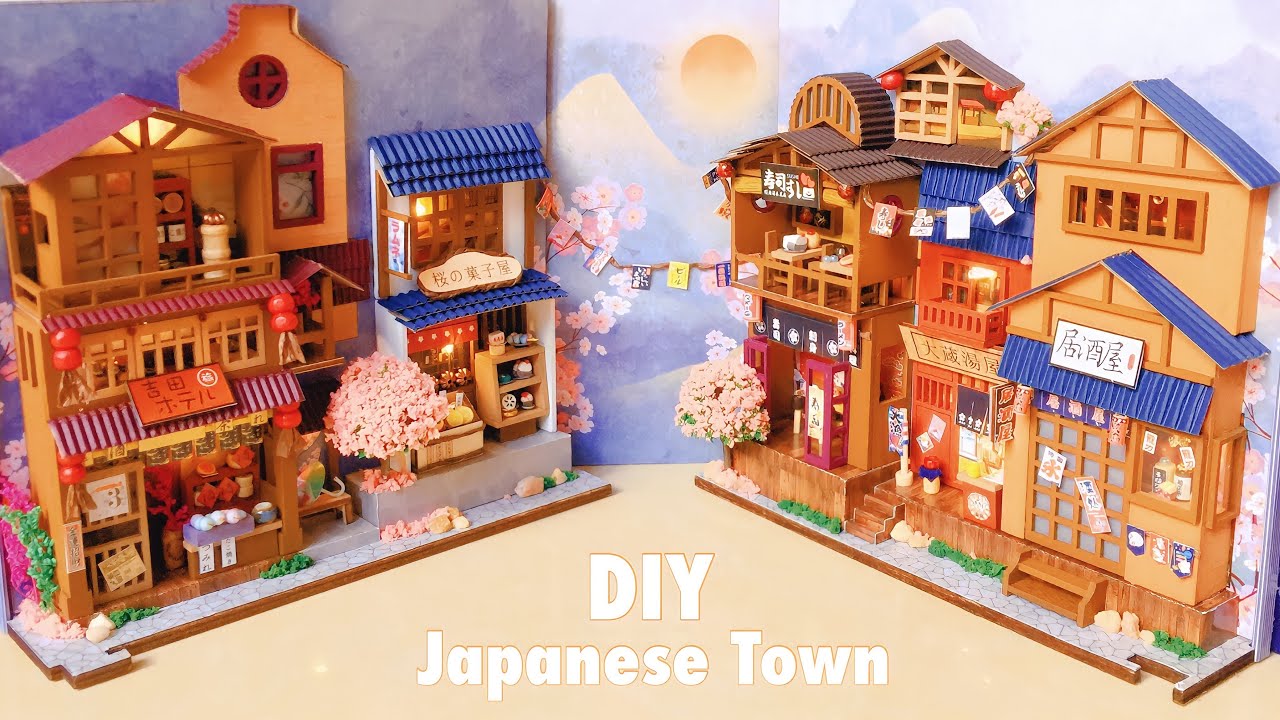 Relaxing DIY Miniature Dollhouse | Tiny Japanese Town