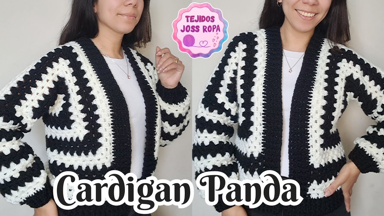 Cardigan Panda 2 hexágonos punto granny | Tejidos Joss Ropa |