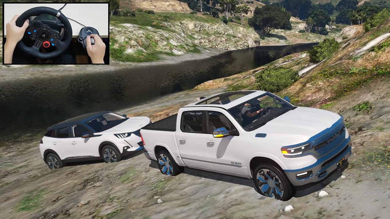 2020 Dodge RAM 1500 Limited Rescues Peugeot e-2008 - GTA 5 Steering Wheel - Logitech G29 Gameplay
