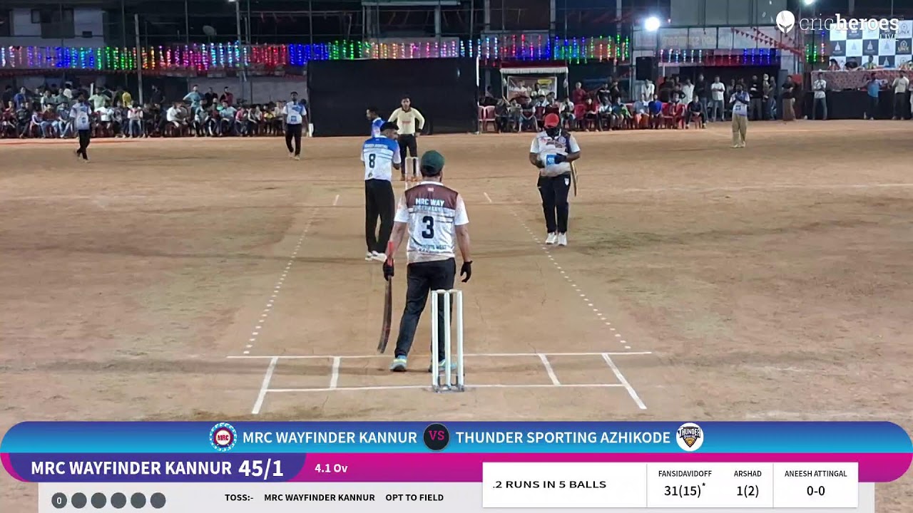 THUNDER SPORTING AZHIKODE vs MRC WAYFINDER KANNUR live cricket match | JANASHAKTHI 15TH GOLDEN CUP