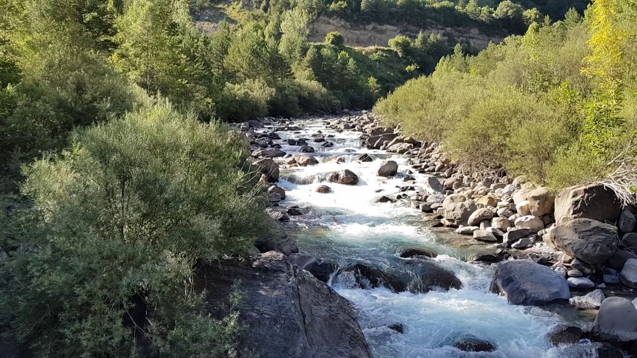 Torla Ordesa river from Pyrenees mountains Spain