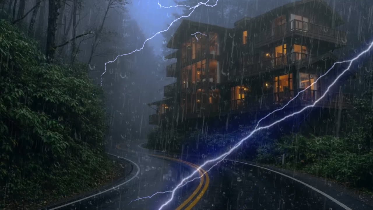 Heavy Rain & Thunderstorm for Sleeping | Deep Sleep Fast with Nature Rain Ambience, Relaxing Night