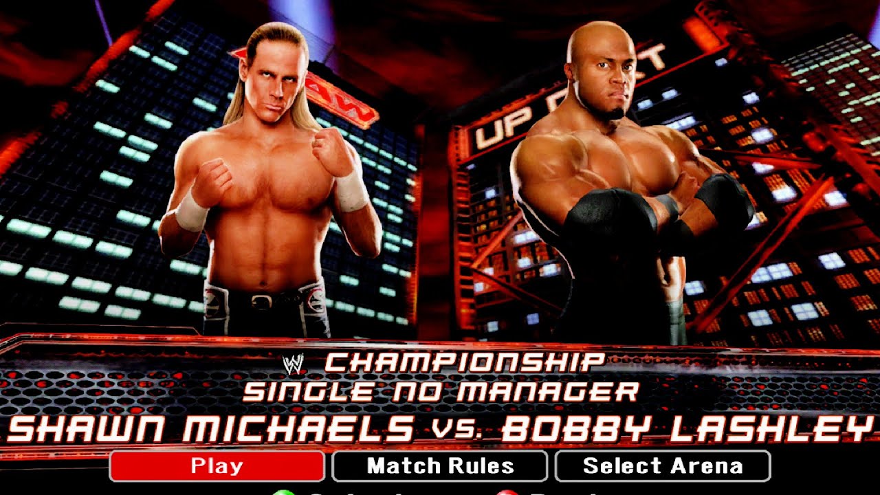 WWE Smackdown vs Raw 2008 - Shawn Michaels vs Bobby Lashley WWE Championship Match