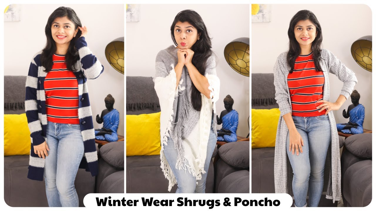 Winter Wear Shurgs & Poncho | Amazon Stylish Winter Wear Haul ~ Home 'n' Much More