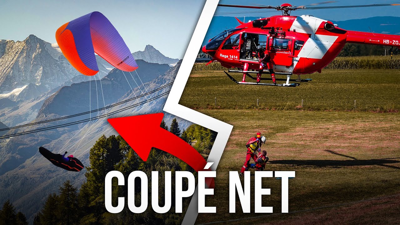 Son parapente se fait découper par un câble, il chute de 15m.
