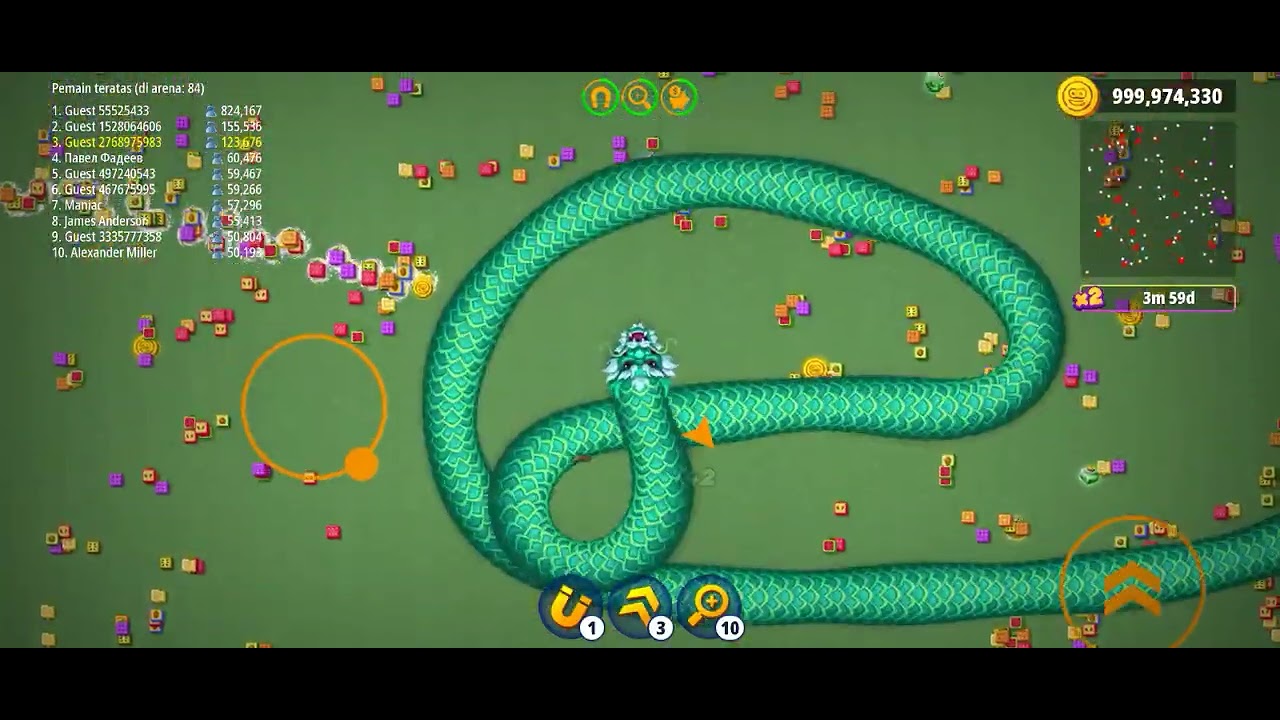 Wow the green dragon worm is ranked first in the world of worm zone