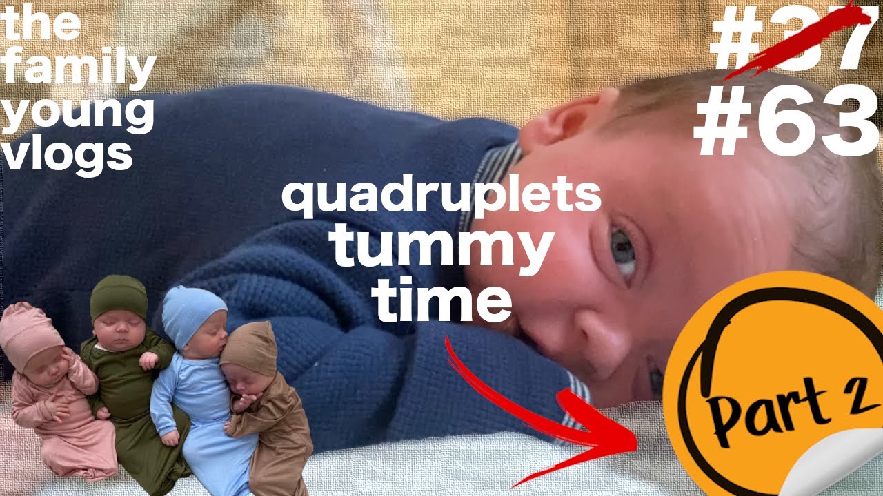 QUADRUPLETS Tummy Time! PART 2! | Family of 11 with QUADRUPLETS | TFYV #63