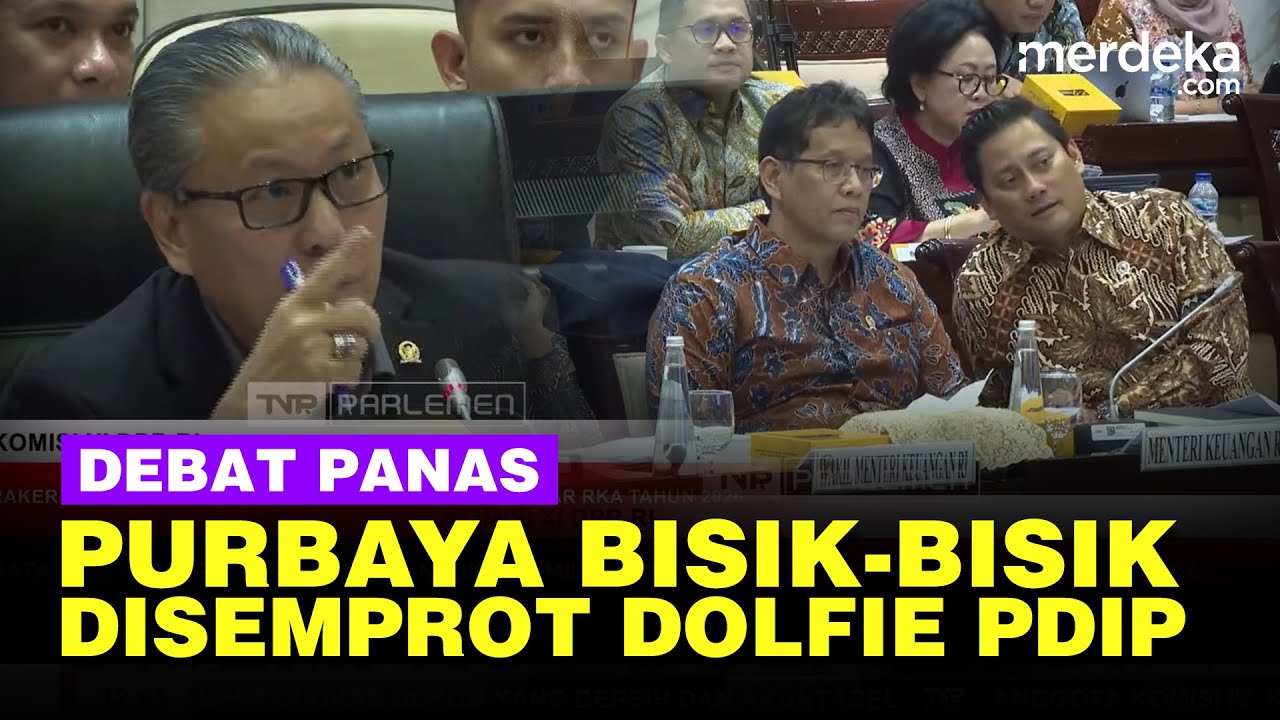 Debat Panas! Disemprot Dolfie PDIP, Menkeu Purbaya Bisik Bisik Ke Ponakan Prabowo
