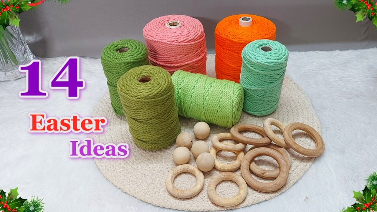 DIY 14 Easy New Easter Decoration idea from Macrame/Cord at home| DIY Easy Easter craft idea 🐰60