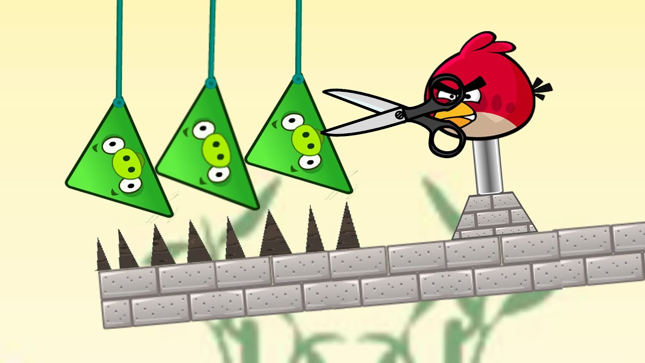 Angry Birds Piggies Out - KICK OUT TRIANGLE PIGGIES BY CUTTING THE ROPE ALL LEVELS!