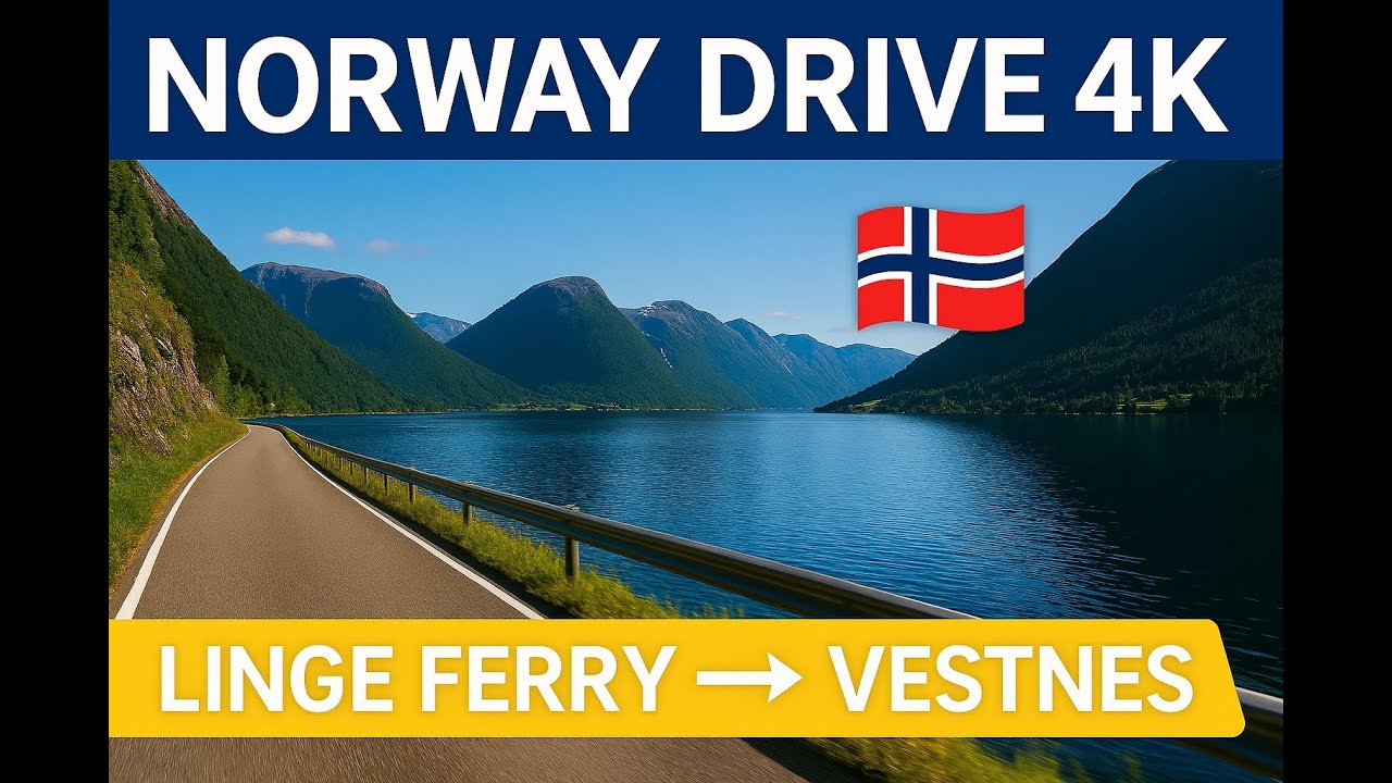 🇳🇴 4K Norway Drive: Linge Ferry &rarr; Vestnes ⛰️✨ Stunning Fjord Views & Serene Coastal Roads | POV