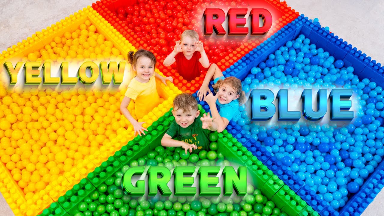 Learn Colors and ABC with Five Kids! 🟢🔵🟥 Fun Ball Pit Adventure