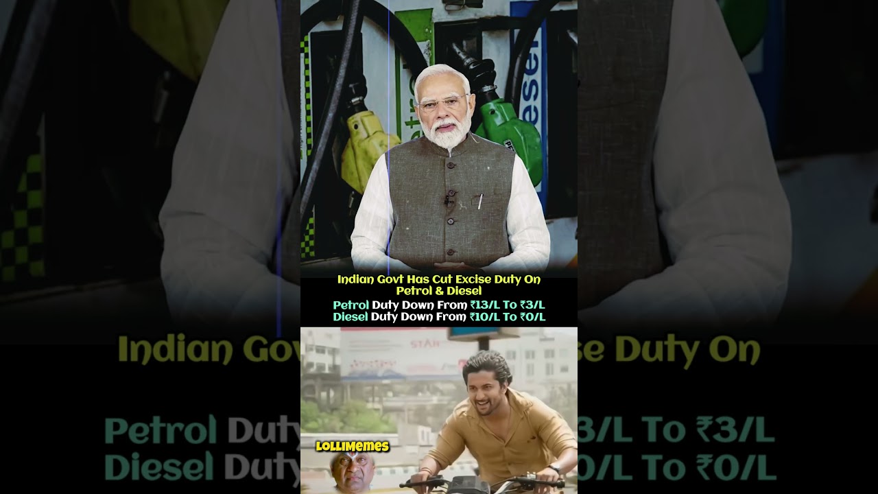 India Cuts Fuel Tax Petrol ₹13&rarr;₹3 Diesel ₹10&rarr;₹0 Govt Move To Control Prices #price