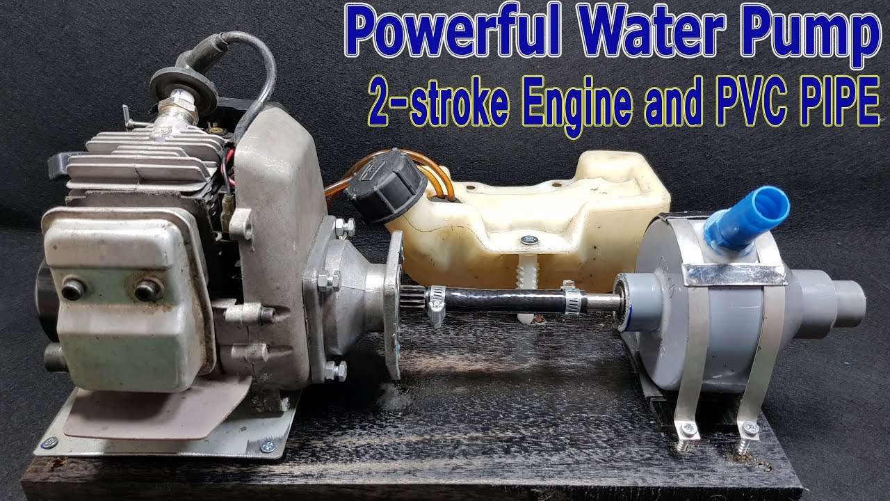 How to make Water Pump Using 2-stroke Engine And PVC pipe