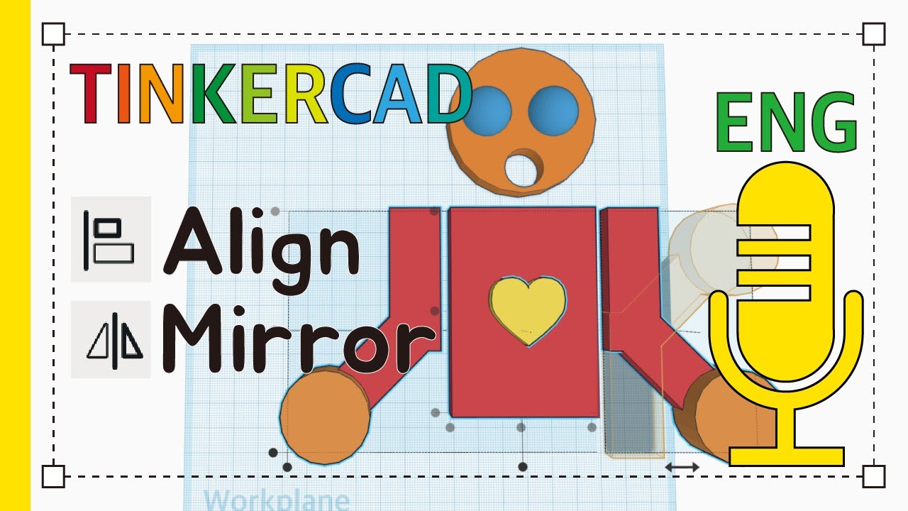 9.  Align & Mirror - Tinkercad Basic Tutorial Guide for Beginner  | 3D modeling how to make