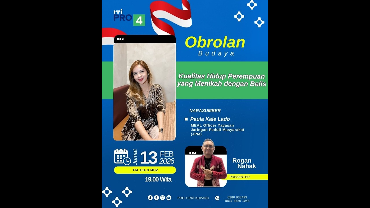 (Live) OBROLAN BUDAYA: KUALITAS HIDUP PEREMPUAN YANG MENIKAH DENGAN BELIS | 13 FEBRUARI 2026| 19.00