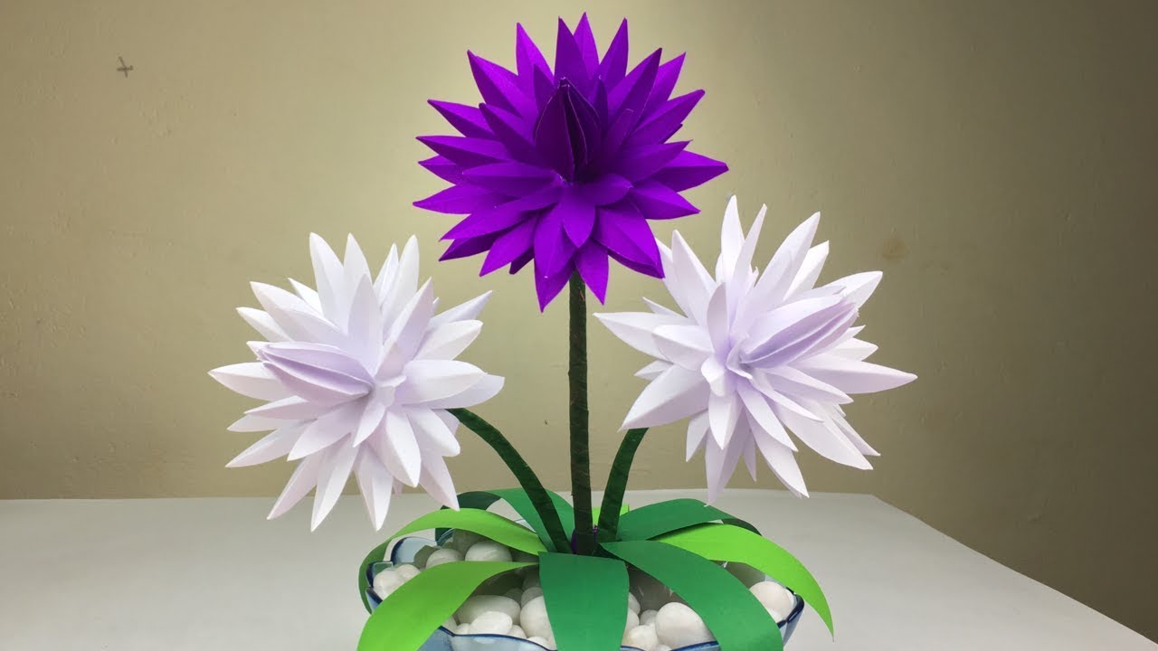 Lotus Flower | Lotus Flower Making With Paper | Paper Craft | Paper Lotus Flower