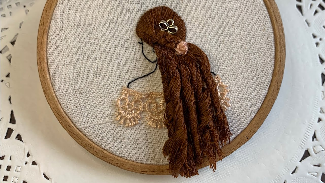 للمبتدئين طريقة تطريز الشعر/تطريز يدوي🪡🧵hairstyle hand embroidery
