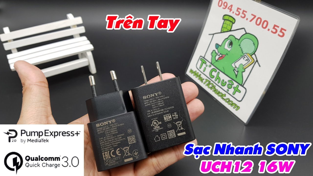 [ShopTiChuot] Tr&ecirc;n Tay Sạc Nhanh SONY UCH12 16W
