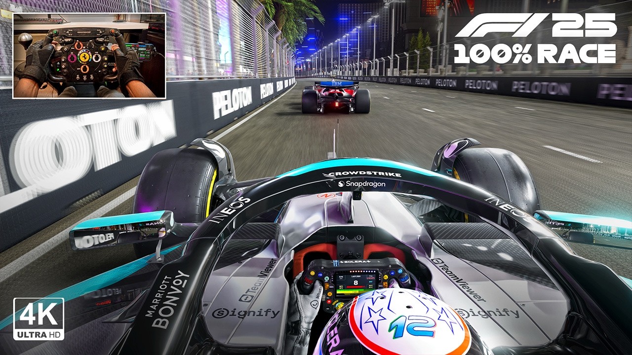 Kimi Antonelli's Mercedes AMG W16 - 2025 Las Vegas GP 100% Race | F1 25 Steering Wheel Gameplay