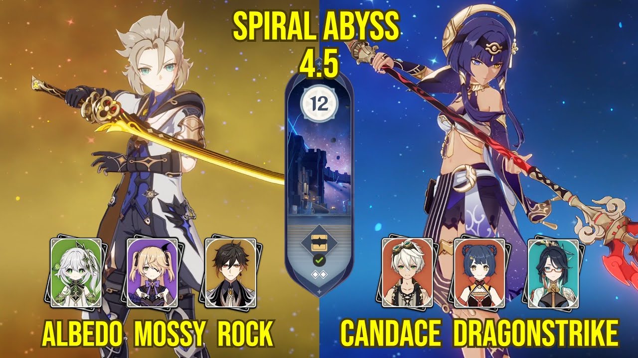 C2 Albedo Mossy Rock & C6 Candace Dragonstrike | Spiral Abyss Version 4.5 | Genshin Impact
