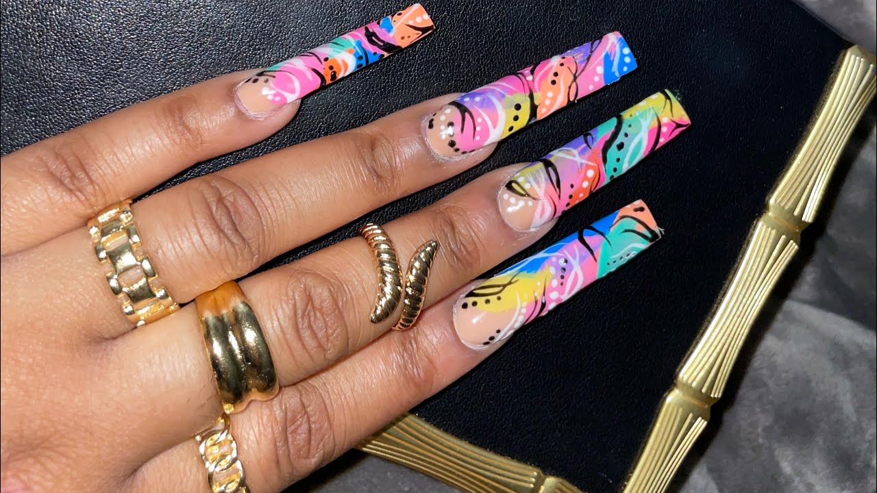 How to do nails 90’s 😍Inspired NAIL ART￼ #nails #acrylicnails #nailtutorial #nailtrends