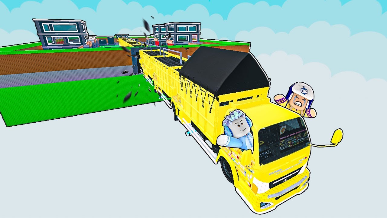 AKU DAN MOCIL BUAT TRUCK TERPANJANG DI ROBLOX SAMPE KELUAR MAP STEAL A BRAINROT!!