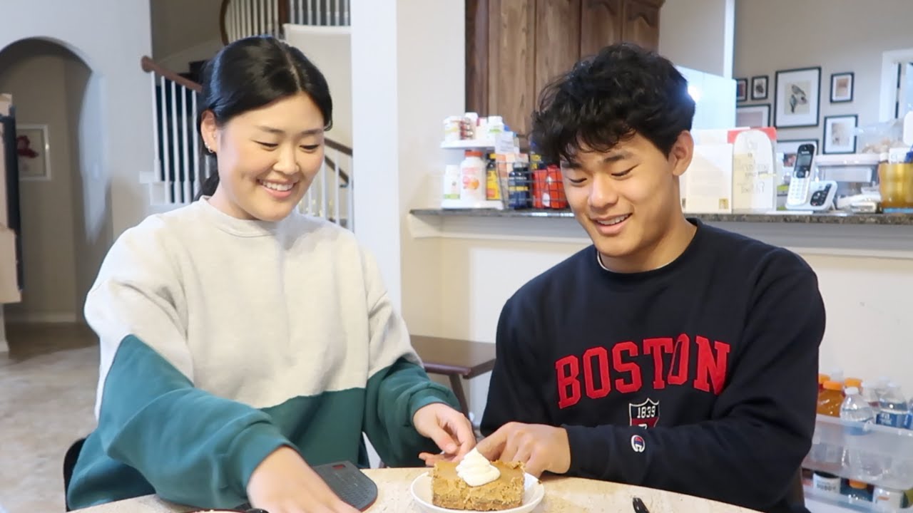 making a square pie with my brother
