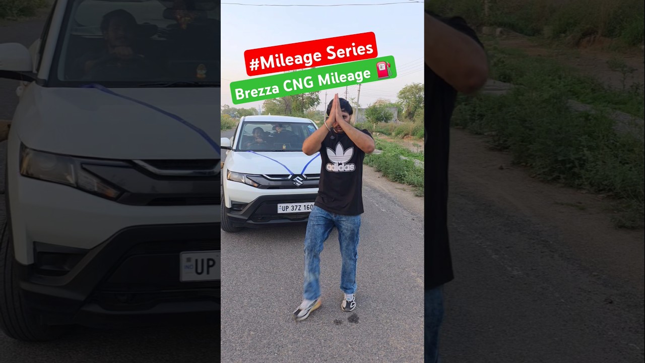 Brezza CNG Mileage ⛽️ #brezza #brezzacng #marutibrezza #mileageseries #gauravdagar #brezzacngmileage