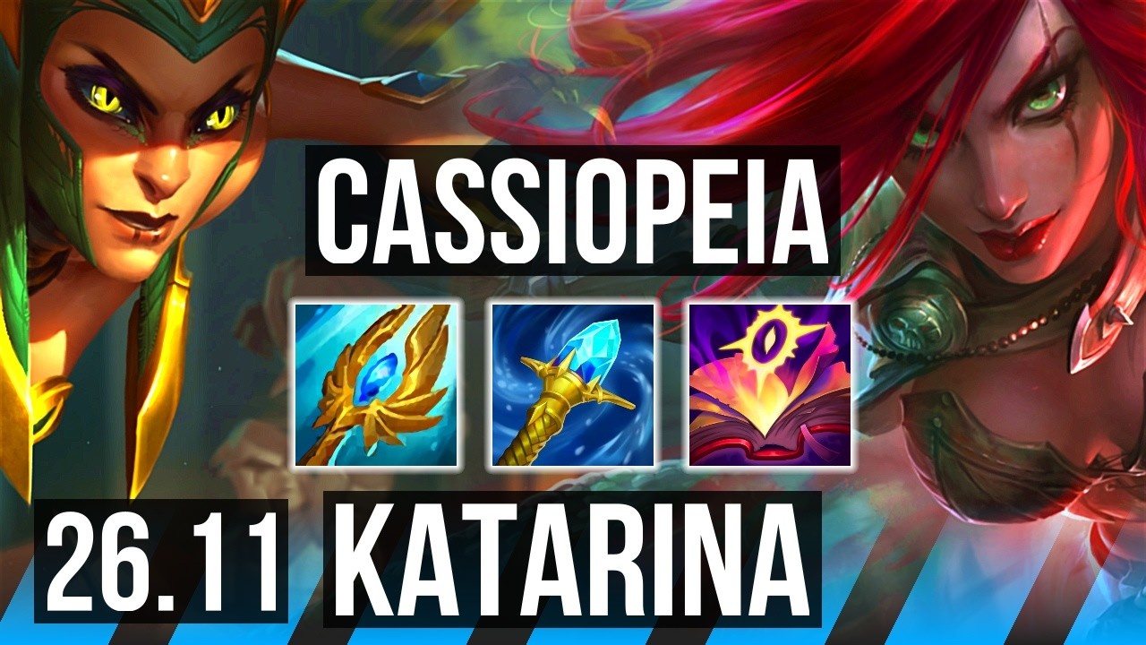 CASSIOPEIA vs KATARINA (MID) | Perfect KDA: 13/0/3 | EUW Challenger | 26.11