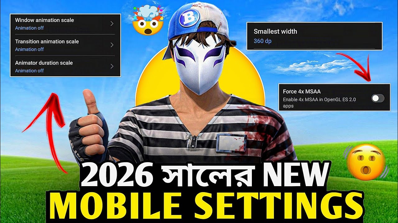 BEST ( হেটশট সেটিংস ) FOR MOBILE || নতুন MOBILE SETTINGS 2026 ⚙️ FREE FIRE 🔥