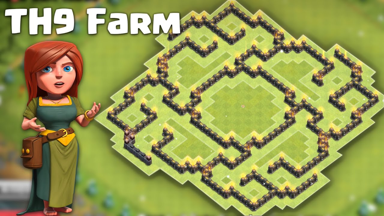 Town hall 9 (TH9) Farming Base 2016 (The slit 2) -  Protect both Resources/TH + Defense replays