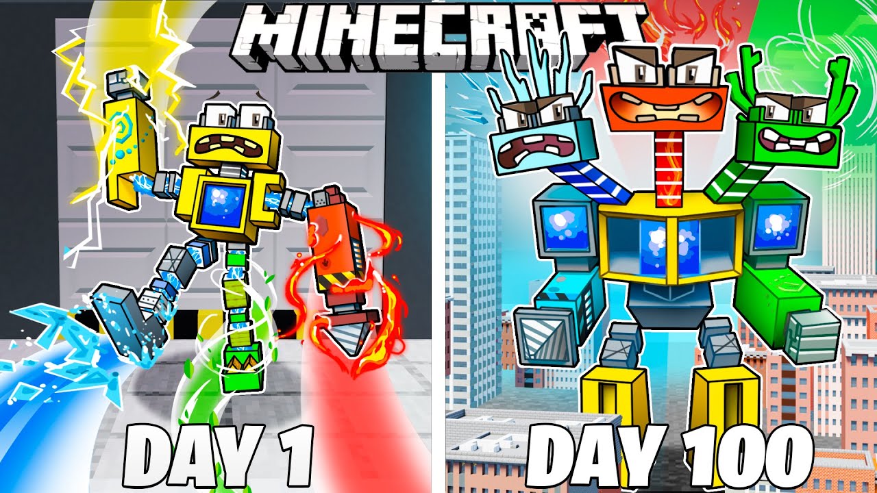 I Survived 100 Days as WUBBOX in HARDCORE Minecraft!