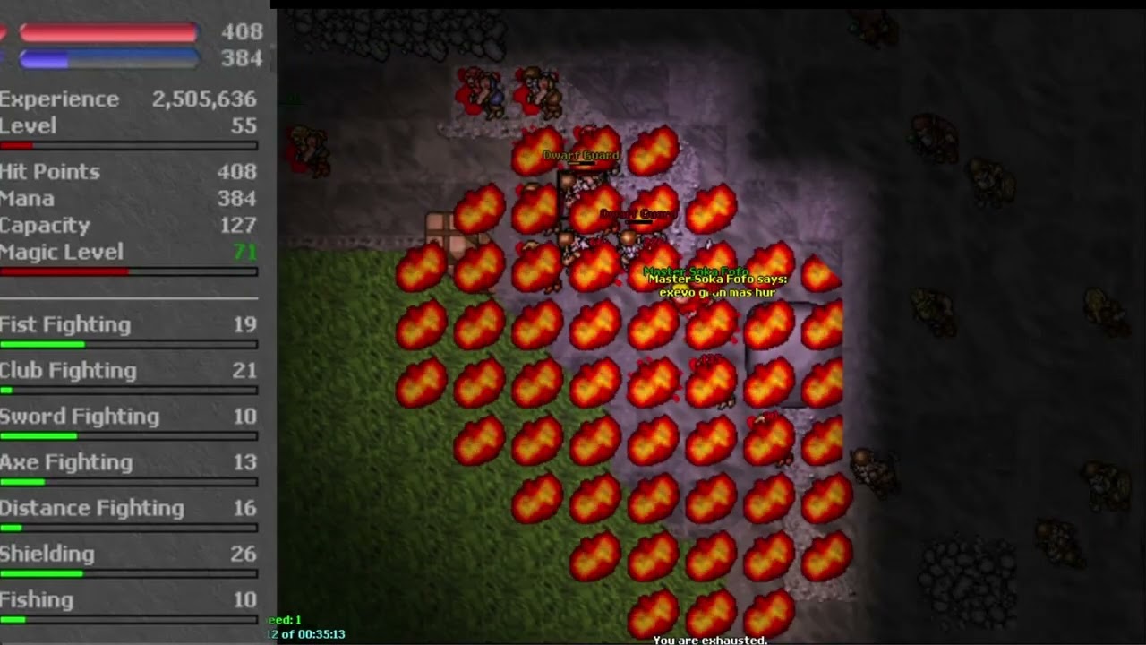 Tibia Dura - First Look - Ultimate Explosion Before and After Change | Bonus Orc Fortress King Quest