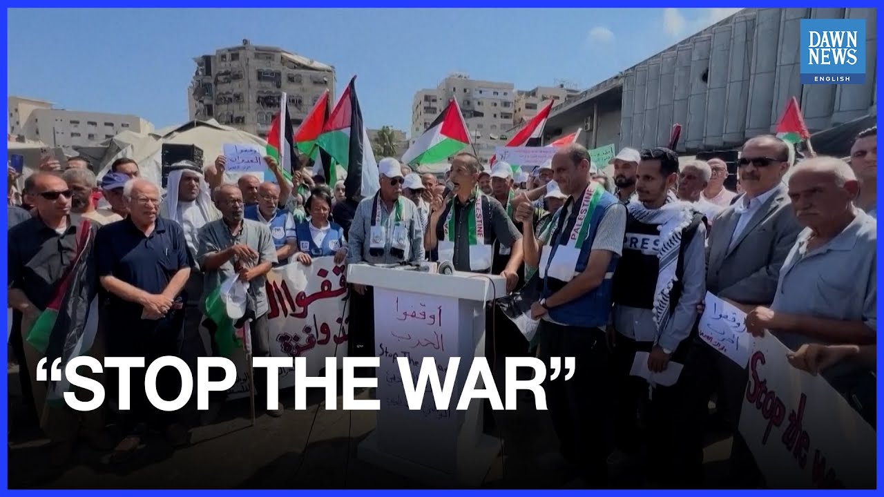 &lsquo;Stop the War&rsquo;: Palestinians Protest in Gaza City Against Displacement, Bombardments