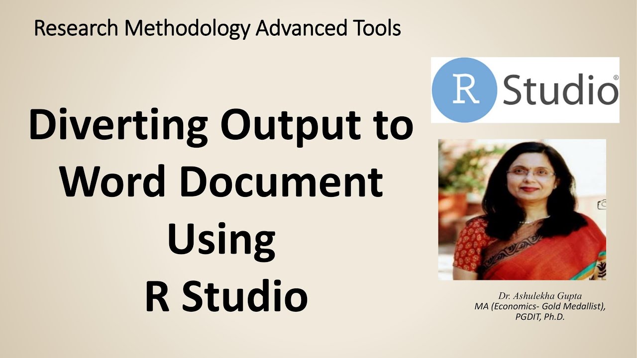 Перенаправление вывода в документе Word с помощью R Studio (как экспортировать результат в rstudio)