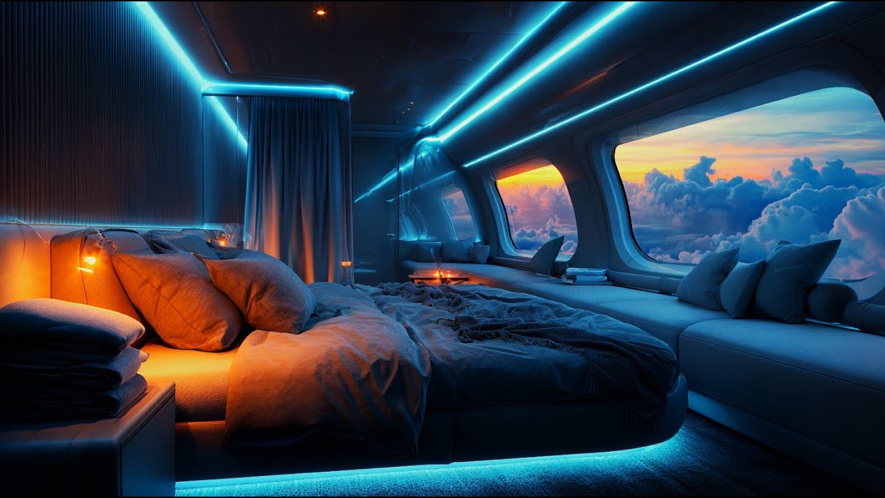 Спите с атмосферой самолета | ASMR Кабина Белый шум ночью