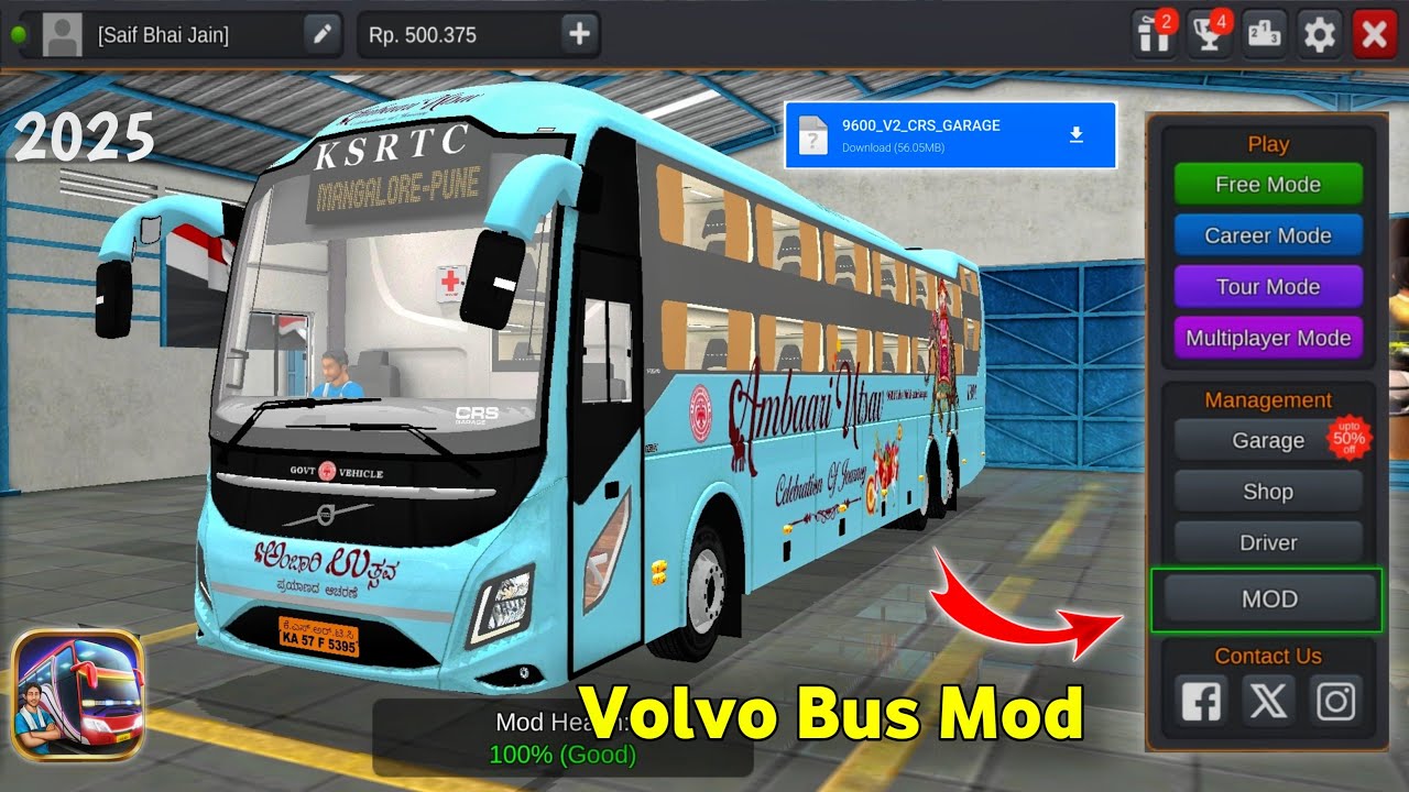 How To Add Volvo Bus Mod For Bussid 2025 For Bus Simulator Indonesia | Bus Mod Volvo 😱
