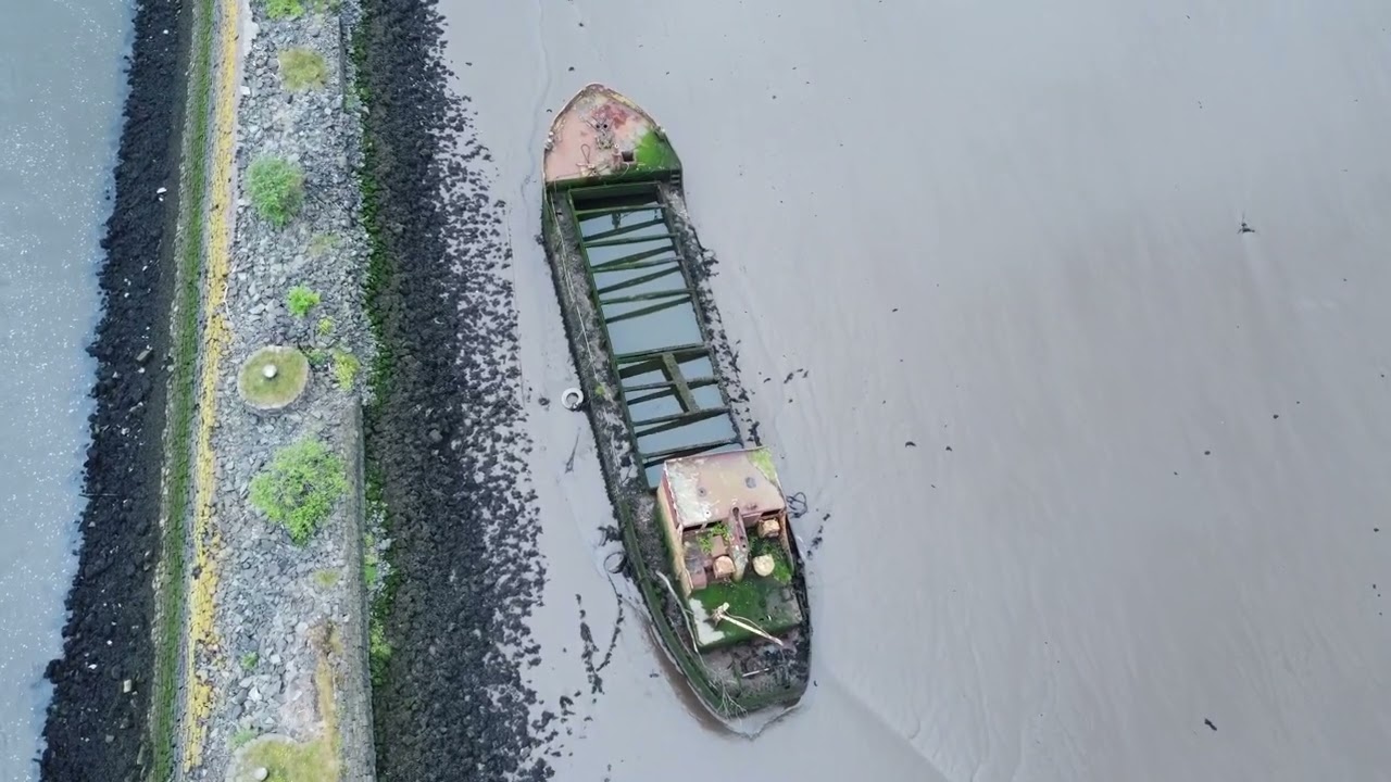 Birds eye view of Bowling harbour and Loch Lomond with the DJI mini 2 drone