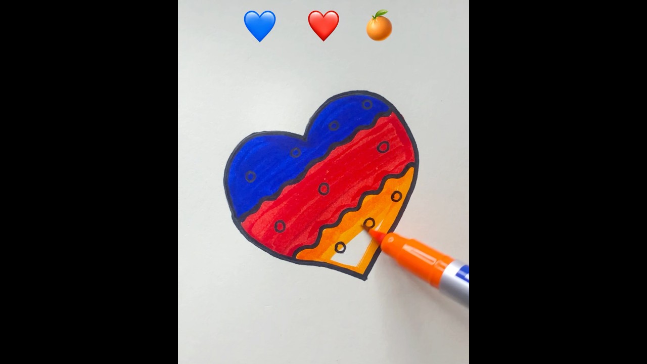 💙❤️🧡satisfying creative drawing #art  #satisfyingvideo #satisfying #video #viral #creative #shorts